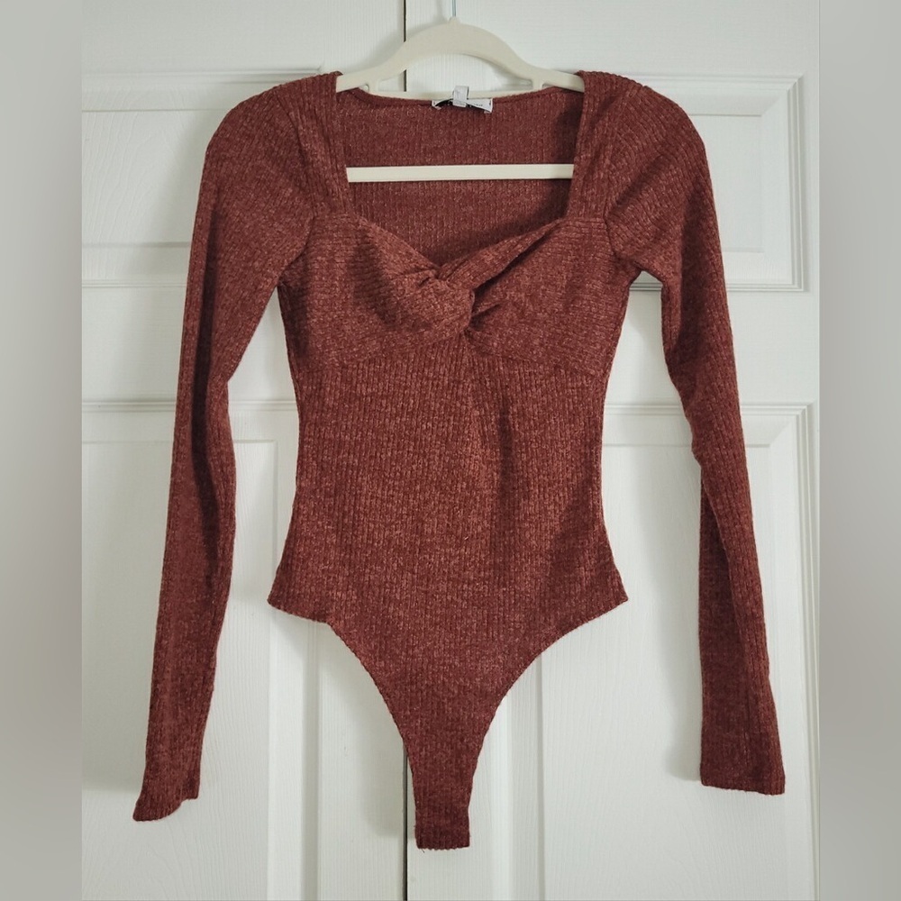Lost + Wander Rust Long Sleeve Bodysuit Size XS NWT